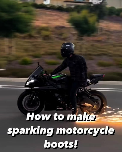 A rider throwing sparks, then how to slide in the flints and strap SparkRide on