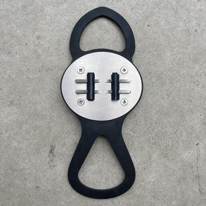 The SparkRide slider with its steel plate and two flints
