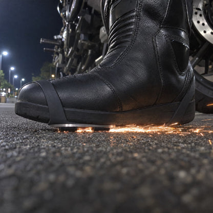 The two black flints scraping the road and throwing sparks